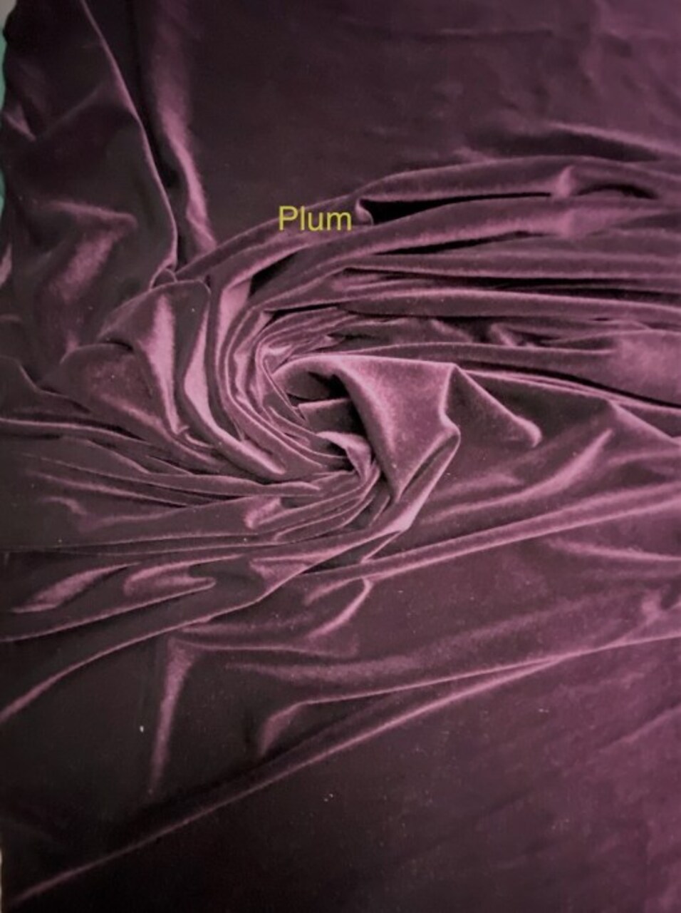 1 Yard Plum Stretch Velvet Fabric with Silky Texture and Weighted Drape for Apparel and Crafts 58/60 Inch Wide